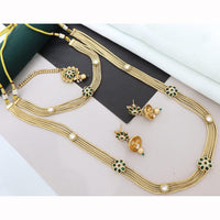 Manisha Jewellery Designer Pota Stone Twin Necklace Set