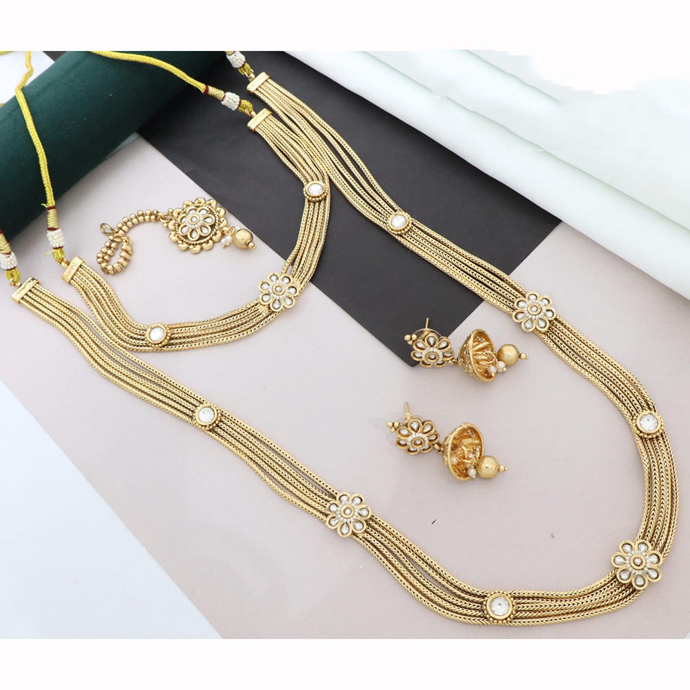 Manisha Jewellery Designer Pota Stone Twin Necklace Set