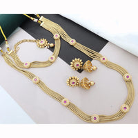 Manisha Jewellery Designer Pota Stone Twin Necklace Set