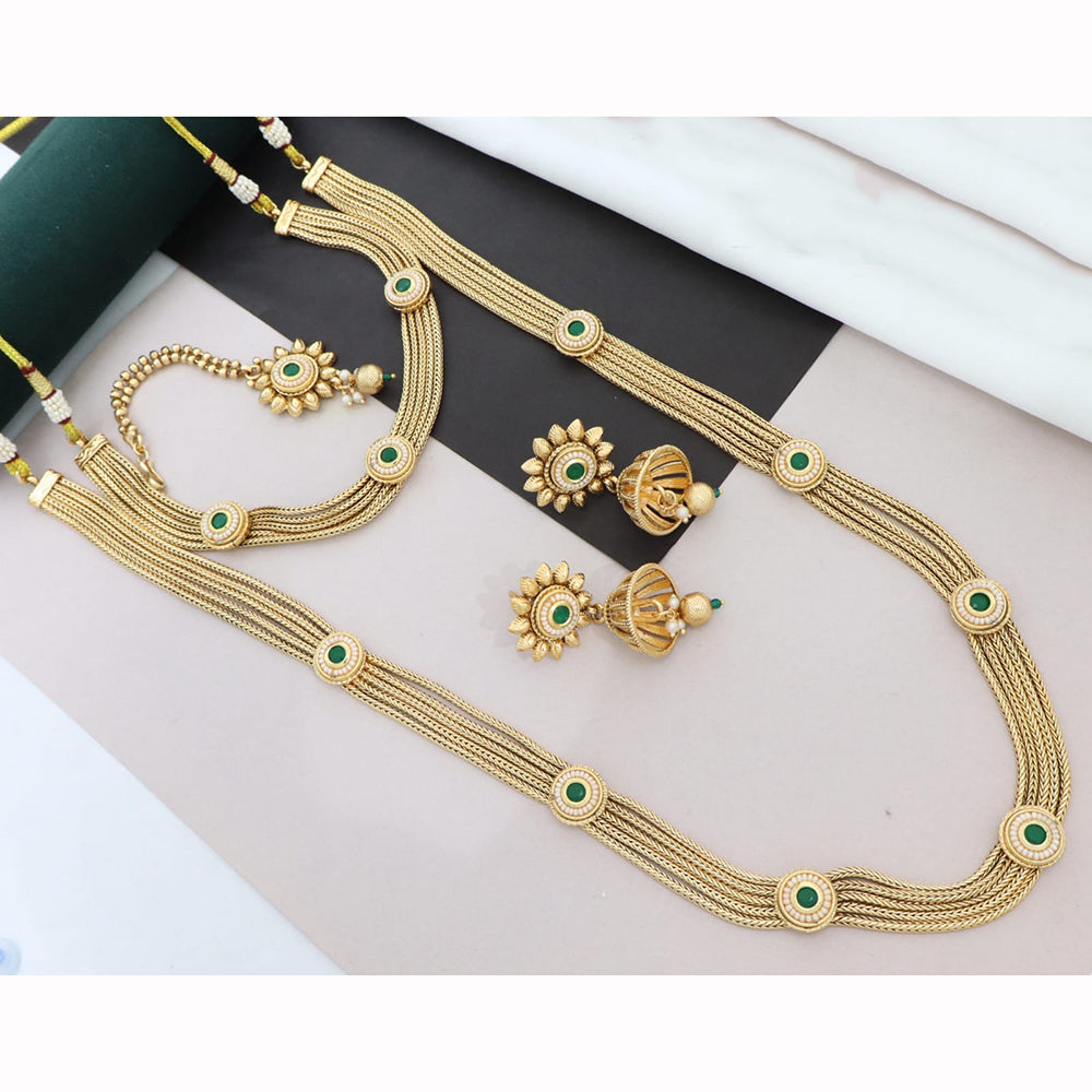Manisha Jewellery Designer Pota Stone Twin Necklace Set
