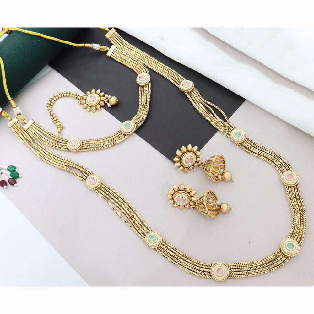 Manisha Jewellery Designer Pota Stone Twin Necklace Set