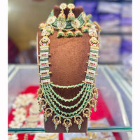 Manisha Jewellery Designer Pota Stone And Pearl Twin Necklace Set