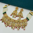 Manisha Jewellery Traditional Pota Stone And Pearl Meenakari Necklace Set