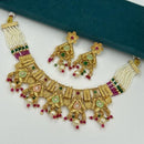 Manisha Jewellery Traditional Pota Stone And Pearl Meenakari Necklace Set