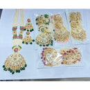 Manisha Jewellery Traditional Pota Stone And Pearl Meenakari Long Necklace Set