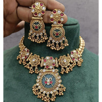 Manisha Jewellery Traditional Pota Stone Pearl Choker Necklace Set