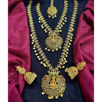 Manisha Jewellery Designer Austrian Stone Beads Temple Dual Necklace Set