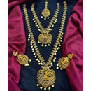 Manisha Jewellery Designer Austrian Stone Beads Temple Dual Necklace Set