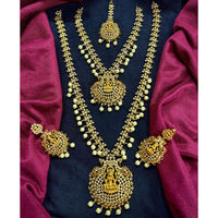 Manisha Jewellery Designer Austrian Stone Beads Temple Dual Necklace Set