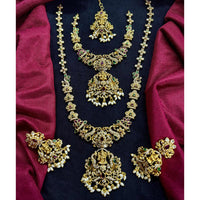 Manisha Jewellery Designer Austrian Stone Beads Temple Dual Necklace Set