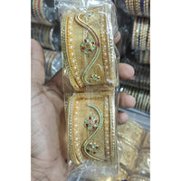 Manisha Jewellery Royal Meenakari Pearl Openable Bangles Set