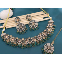 Manisha Jewellery Sparkling Crystal Stone And Pearl Choker Necklace Set