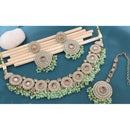 Manisha Jewellery Sparkling Crystal Stone And Pearl Choker Necklace Set