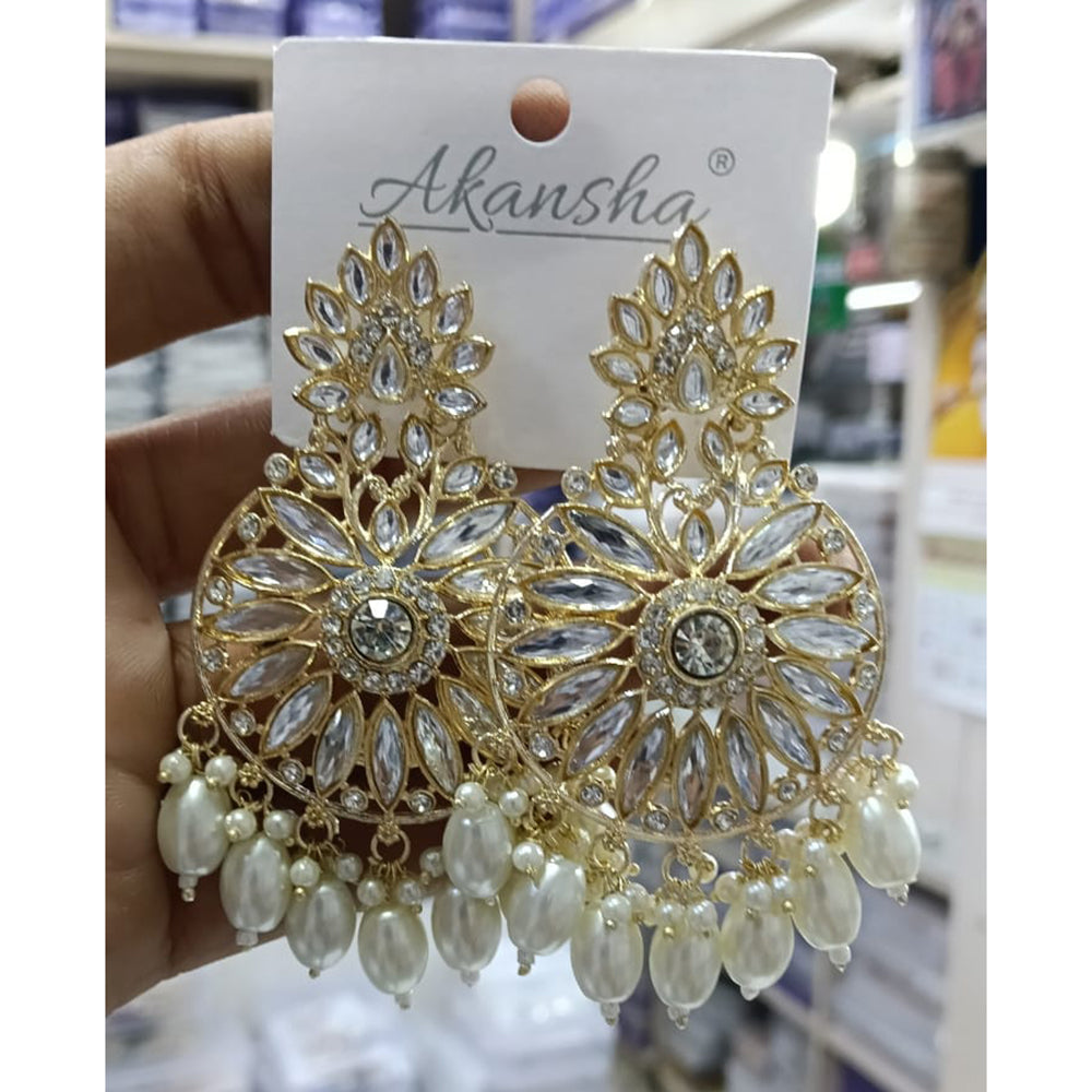 Manisha Jewellery Crystal Stone Pearl And Beads Dangler Earrings
