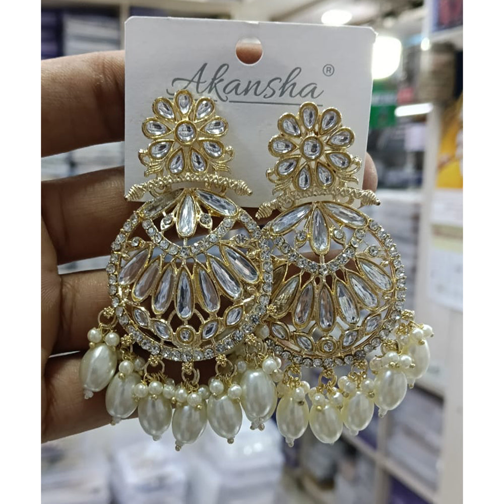 Manisha Jewellery Crystal Stone Pearl And Beads Dangler Earrings