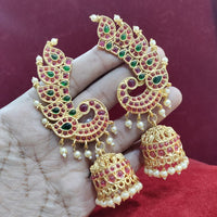 Manisha Jewellery Royal Pota Stone And Pearl Jhumki Earrings