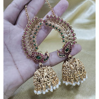 Manisha Jewellery Royal Pota Stone And Pearl Jhumki Earrings