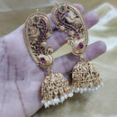 Manisha Jewellery Royal Pota Stone And Pearl Jhumki Earrings