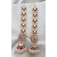 Manisha Jewellery Royal Pota Stone And Pearl Jhumki Earrings