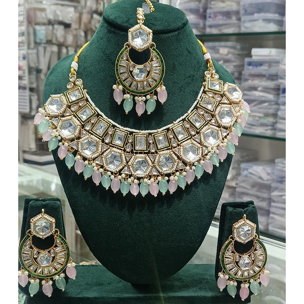 Manisha Jewellery Regal Aura Crystal Stone And Pearl Necklace Set