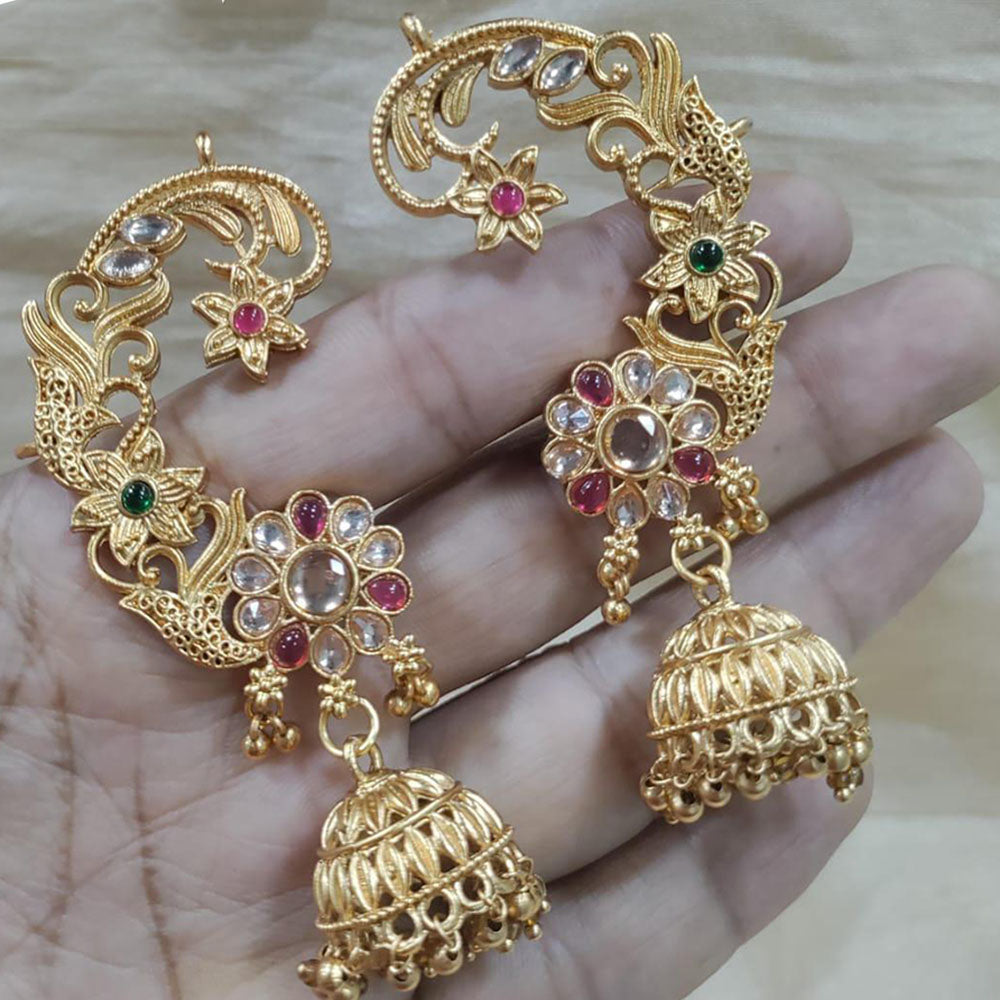 Manisha Jewellery Traditional Pota Stone And Pearl Earcuff Jhumki