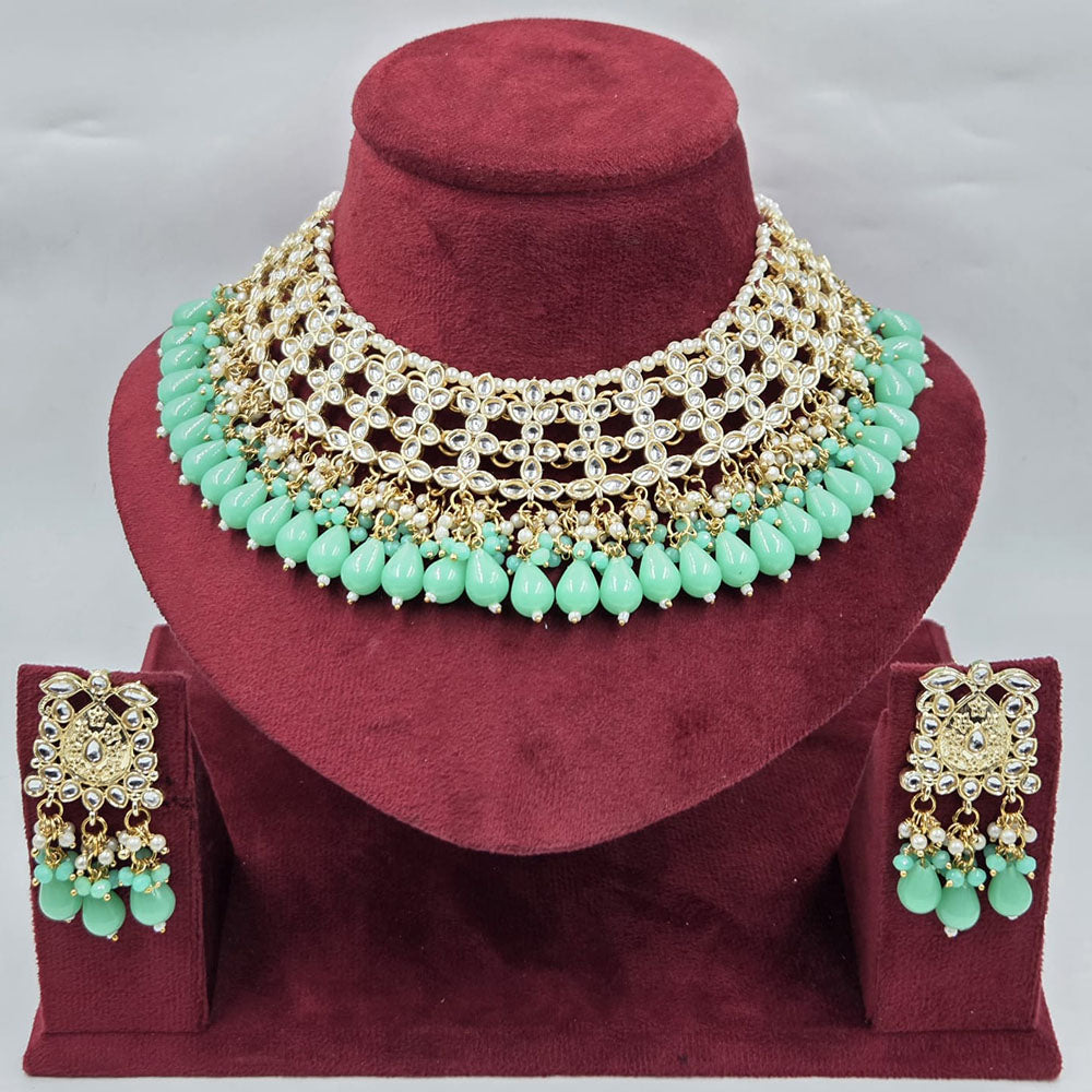 Manisha Jewellery Designer Kundan Stone And Beads Choker Necklace Set 