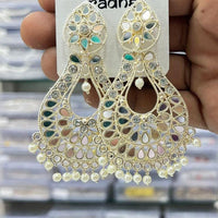Manisha Jewellery Heritage Mirror Work Pearl Ethnic Dangler Earrings