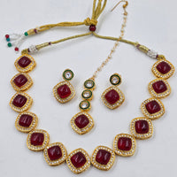 Manisha Jewellery Royal Austrian And Pota Stone Necklace Set