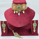 Manisha Jewellery Royal Austrian And Pota Stone Beads Choker Necklace Set