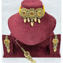 Manisha Jewellery Royal Austrian And Pota Stone Beads Choker Necklace Set