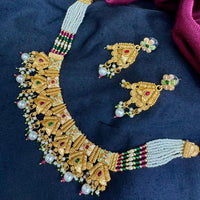 Manisha Jewellery Traditional Pota Stone And Meenakari Pearl Necklace Set