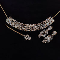 Manisha Jewellery American Diamond Designer Choker Necklace Set