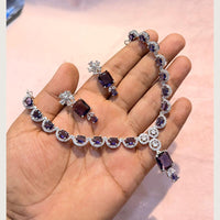 Manisha Jewellery Premium  American Diamond Designer Necklace Set