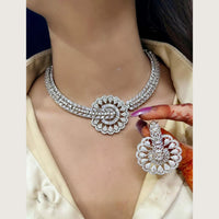 Manisha Jewellery Premium  American Diamond Designer Necklace Set