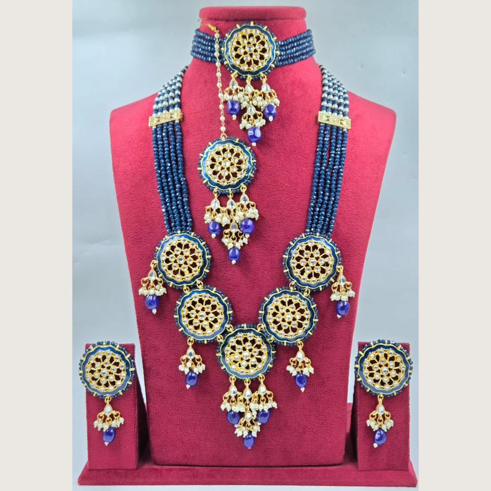 Manisha Jewellery Kundan Stone Meenakari Double Necklace Set