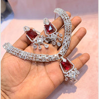 Manisha Jewellery Premium  American Diamond Designer Necklace Set