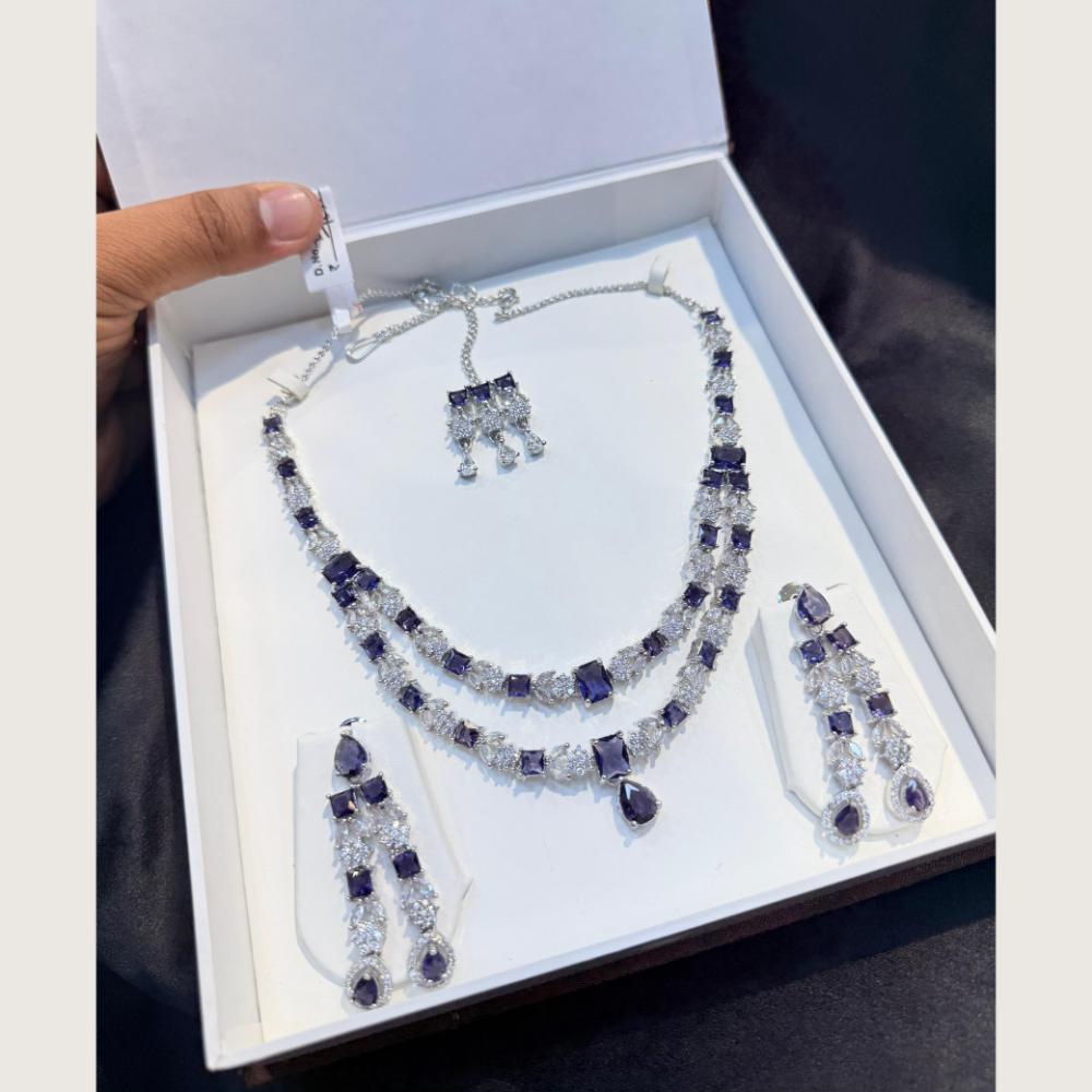 Manisha Jewellery Premium  American Diamond Designer Necklace Set