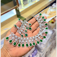 Manisha Jewellery Premium  American Diamond Designer Necklace Set