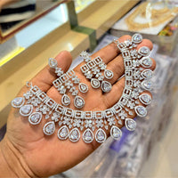 Manisha Jewellery Premium  American Diamond Designer Necklace Set