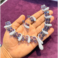 Manisha Jewellery Premium  American Diamond Designer Necklace Set