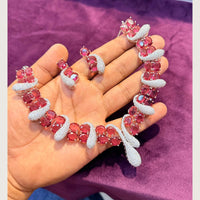 Manisha Jewellery Premium  American Diamond Designer Necklace Set