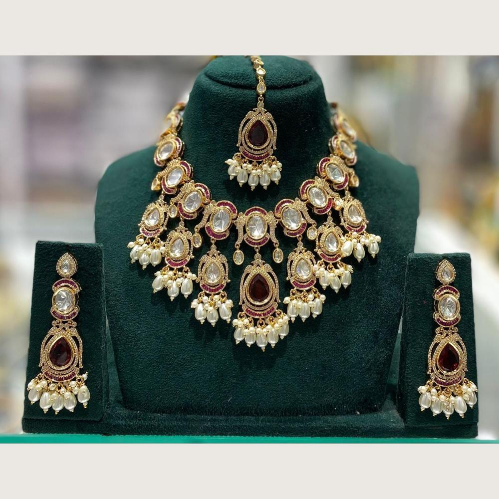 Manisha Jewellery Royal Polki Kundan Stone And Beads Necklace Set