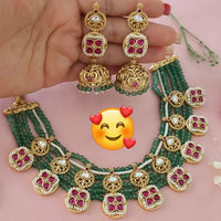 Manisha Jewellery Glam Pota Stone Pearl And Beads Designer Necklace Set