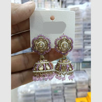 Manisha Jewellery Grand Kundan Stone And Pearl Jhumki Earrings 