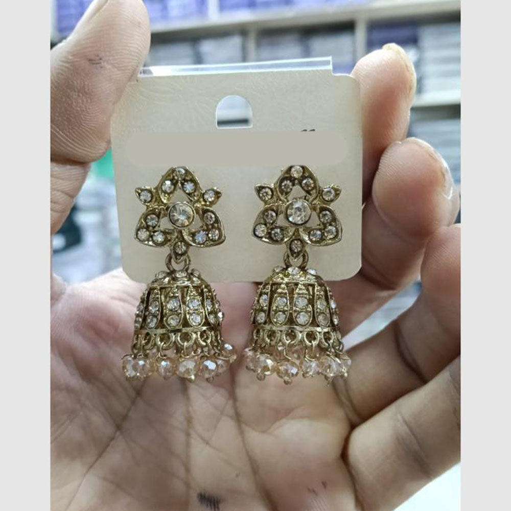 Manisha Jewellery Classic Crystal Stone Austrian Stone With Pearl Jhumki Earrings 
