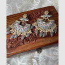 Manisha Jewellery Polki Kundan Meenakari With Pearl Dangler Earrings