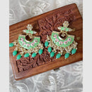 Manisha Jewellery Polki Kundan Meenakari With Pearl Dangler Earrings