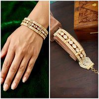 Manisha Jewellery Premium Polki Kundan Austrian Stone Adjustable Bracelet