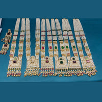 Manisha Jewellery Royal Pota Stone And Pearl  Designer Long Necklace Set