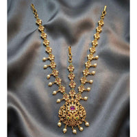 Manisha Jewellery Premium Pota Stone And Pearl Damini Maangtikka